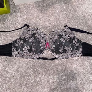 Lightly used black and silver VS bra